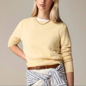 Jcrew cashmere shrunken crewneck sweater - baby yellow